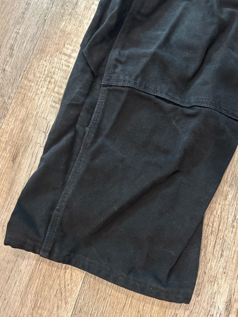 Men’s Carhartt Black Denim Workwear Duck Bib Overalls Carpenter Style Relaxed - Picture 3 of 11